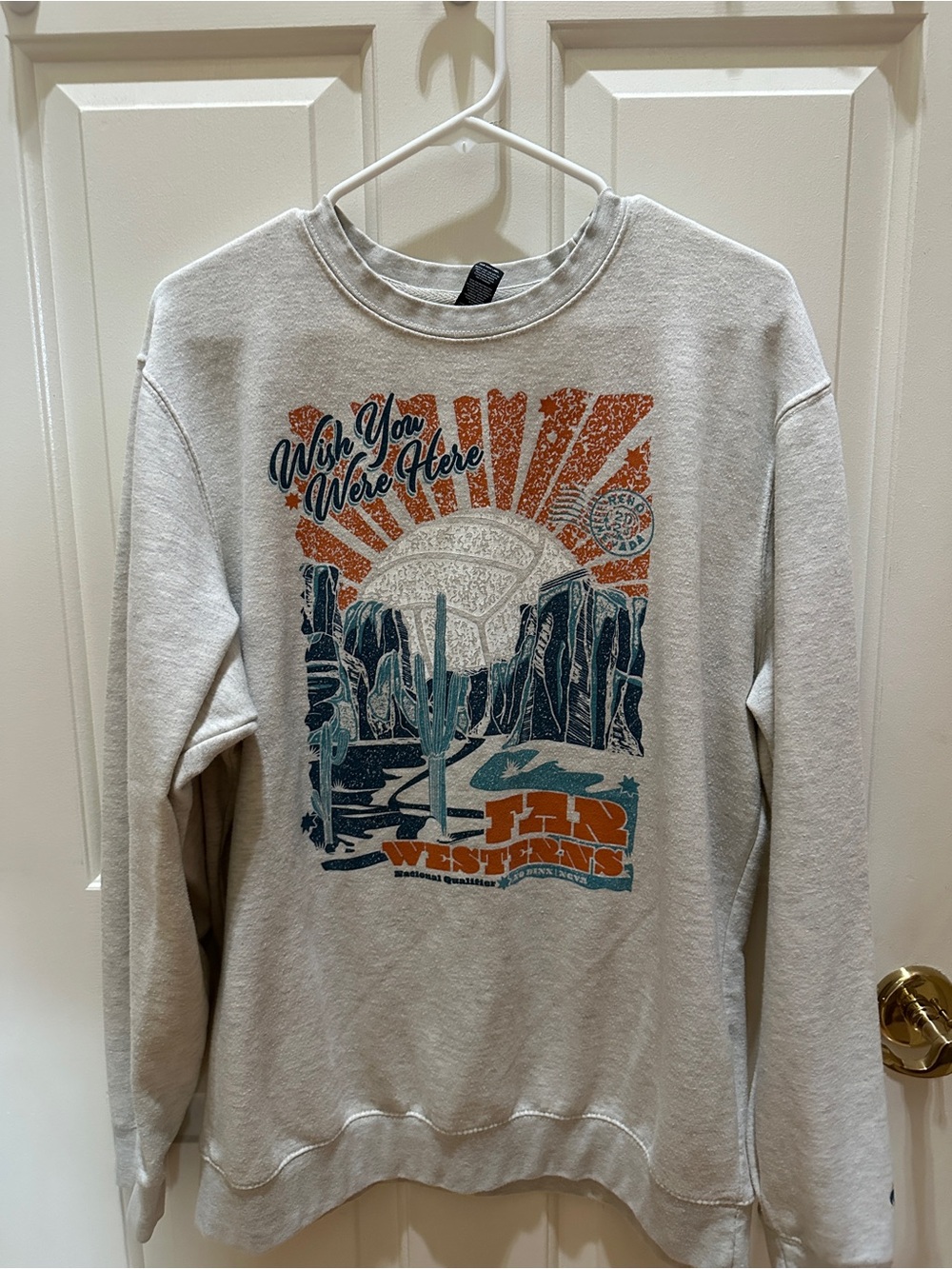 Wish You Were Here Graphic Desert Sweatshirt - Cream